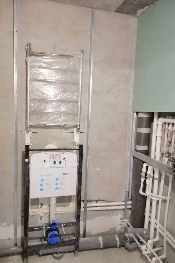 Установка инсталляции, установка полотенцесушителя